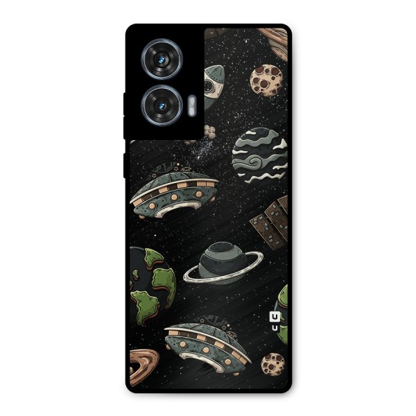 Cosmos Night Sky Anime Pattern Metal Back Case for Motorola Edge 50 Fusion