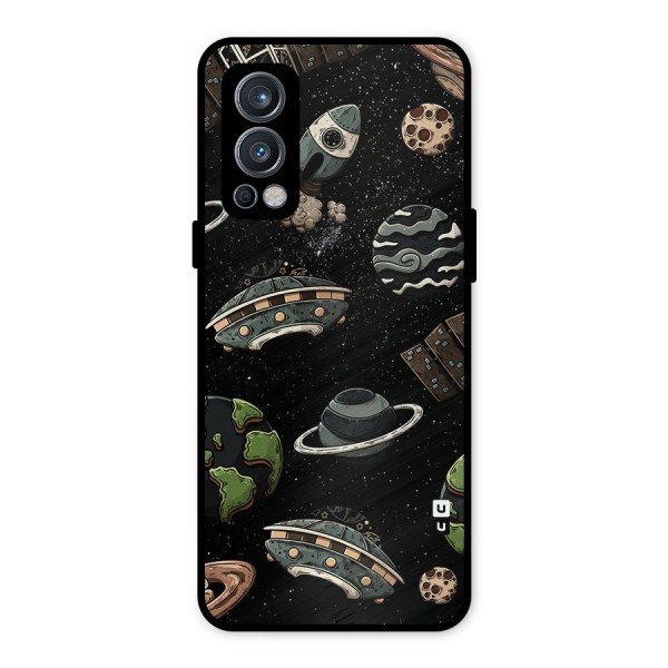 Cosmos Night Sky Anime Pattern Metal Back Case for OnePlus Nord 2 5G