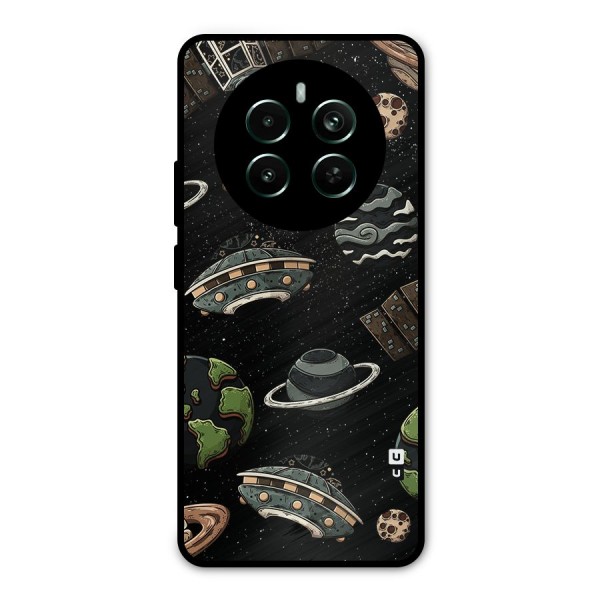 Cosmos Night Sky Anime Pattern Metal Back Case for Realme Narzo 70 Pro