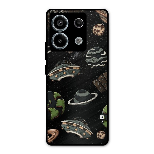 Cosmos Night Sky Anime Pattern Metal Back Case for Redmi Note 13 Pro 5G