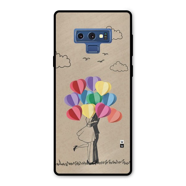 Couple With Card Baloons Metal Back Case for Galaxy Note 9