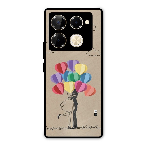 Couple With Card Baloons Metal Back Case for Infinix Note 40 Pro Plus