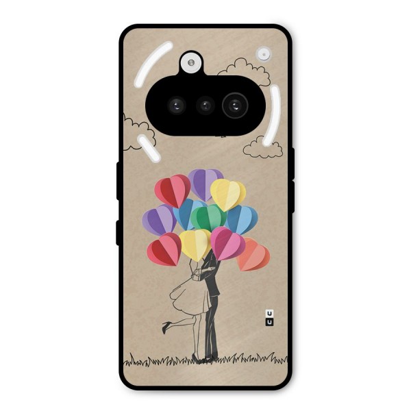 Couple With Card Baloons Metal Back Case for Nothing Phone 3a