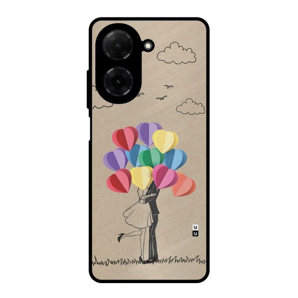 Couple With Card Baloons Metal Back Case for Poco C71