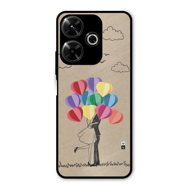 Couple With Card Baloons Metal Back Case for Poco M6 Plus