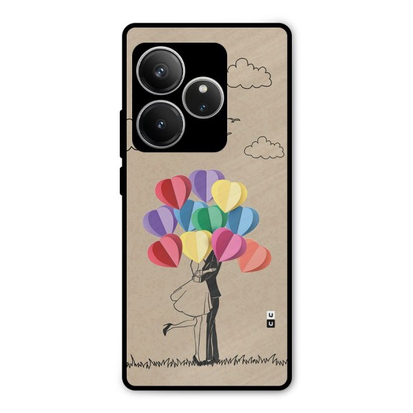 Couple With Card Baloons Metal Back Case for Realme GT 6