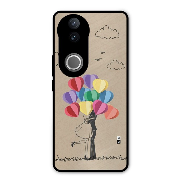 Couple With Card Baloons Metal Back Case for Vivo V50e