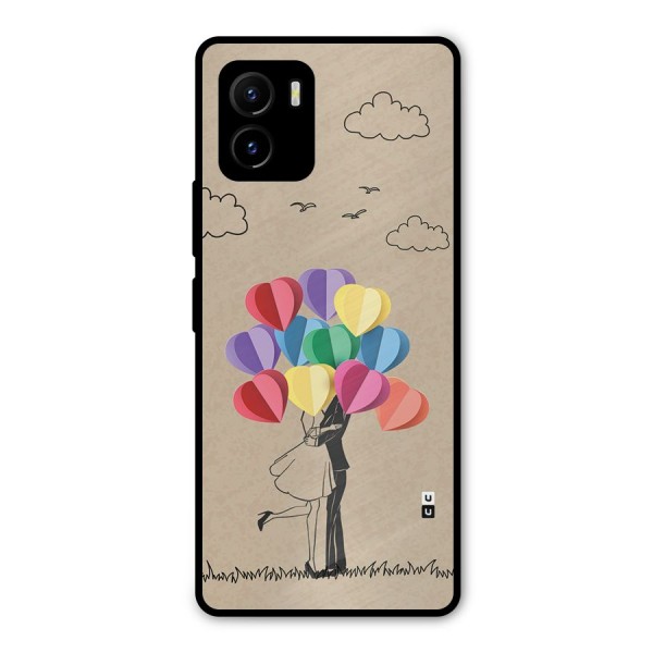 Couple With Card Baloons Metal Back Case for Vivo Y15s
