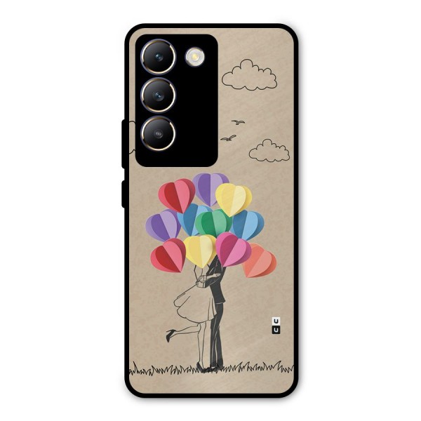 Couple With Card Baloons Metal Back Case for Vivo Y200e