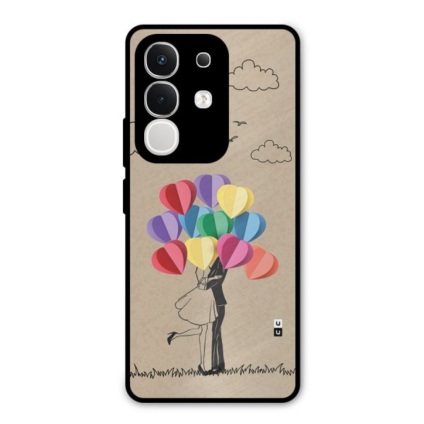 Couple With Card Baloons Metal Back Case for iQOO Z10x