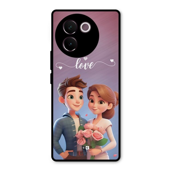 Couple With Flower Metal Back Case for Vivo V30e