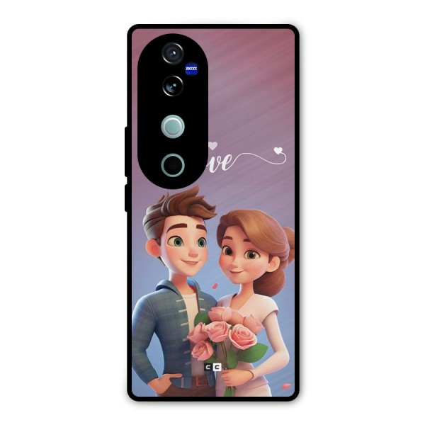 Couple With Flower Metal Back Case for Vivo V40