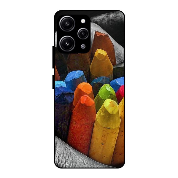 Crayons Beautiful Glass Back Case for Redmi 12 4G