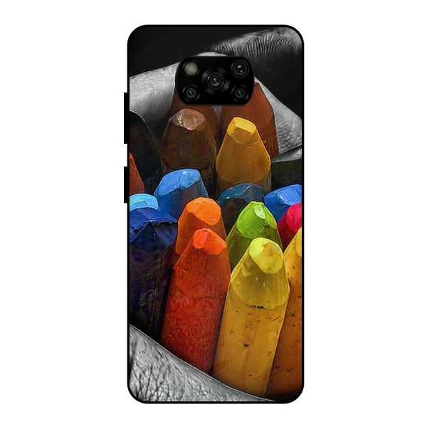 Crayons Beautiful Metal Back Case for Poco X3