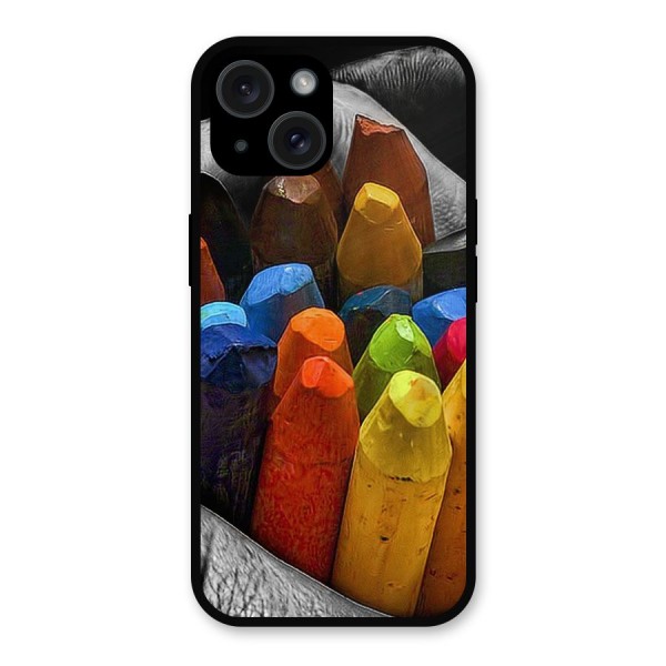 Crayons Beautiful Metal Back Case for iPhone 15