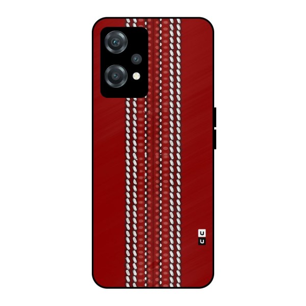 Cricket Ball Pattern Metal Back Case for OnePlus Nord CE 2 Lite 5G