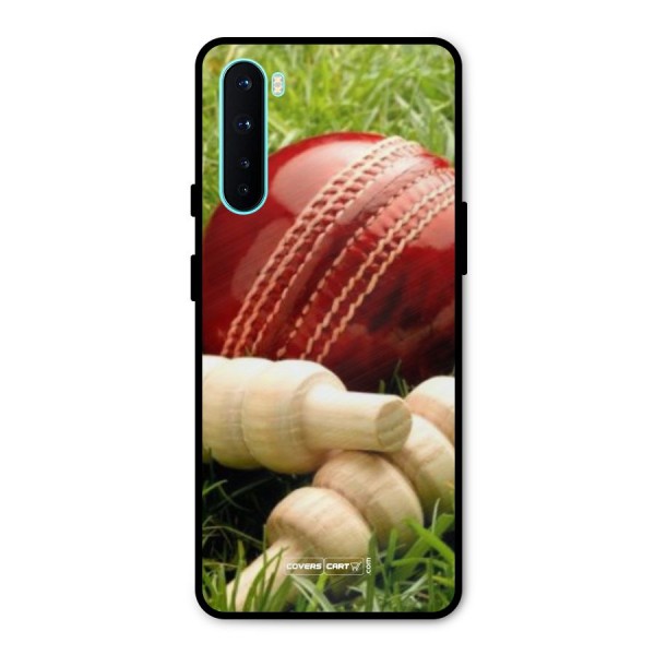 Cricket Ball and Stumps Metal Back Case for OnePlus Nord