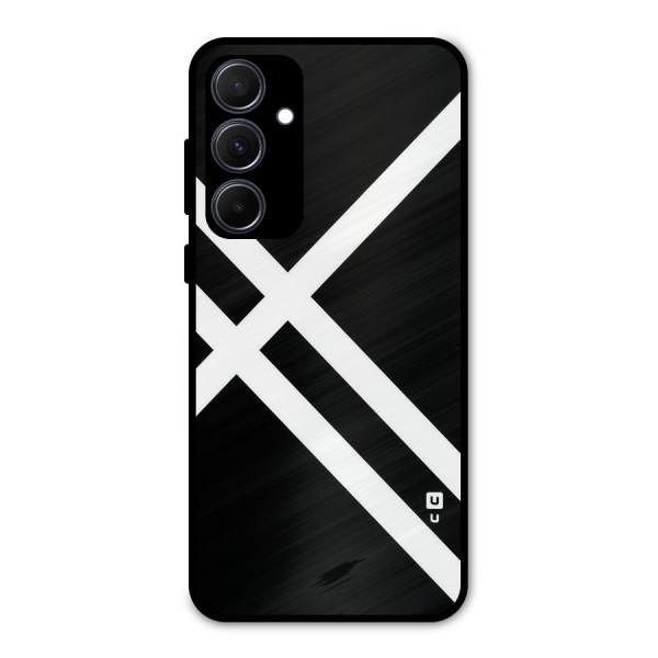 CrissCross Lines Metal Back Case for Galaxy A35