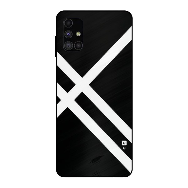 CrissCross Lines Metal Back Case for Galaxy M51