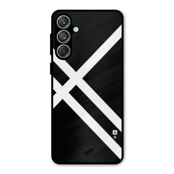 CrissCross Lines Metal Back Case for Galaxy M55 5G