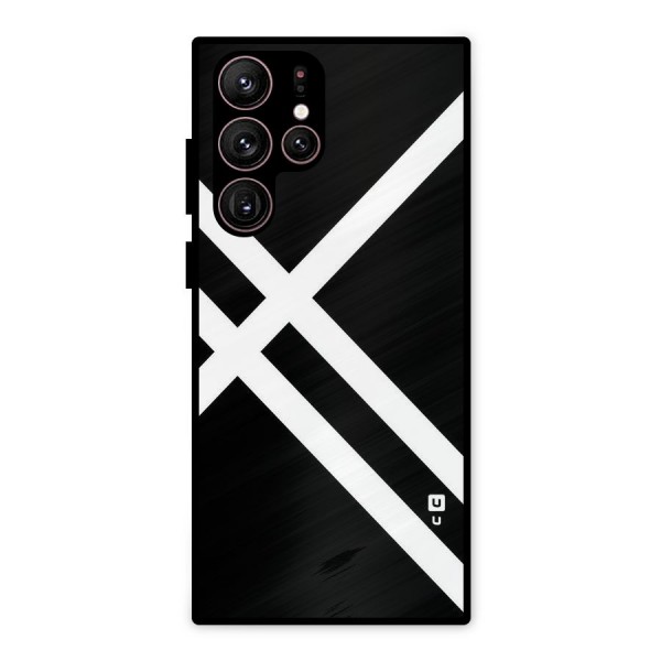 CrissCross Lines Metal Back Case for Galaxy S22 Ultra 5G