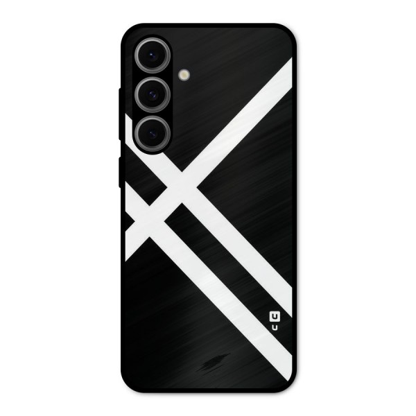 CrissCross Lines Metal Back Case for Galaxy S24 FE
