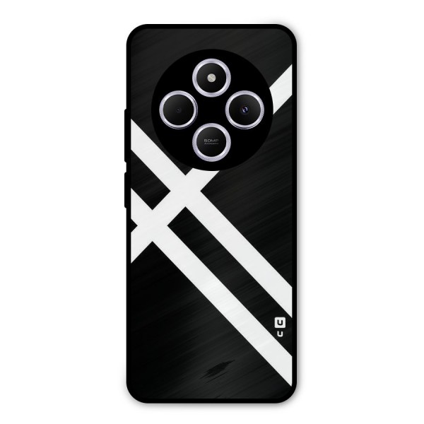 CrissCross Lines Metal Back Case for Poco C75 5G