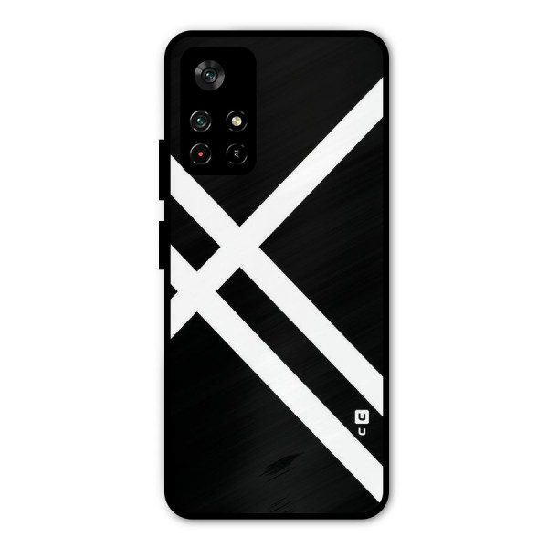CrissCross Lines Metal Back Case for Poco M4 Pro 5G