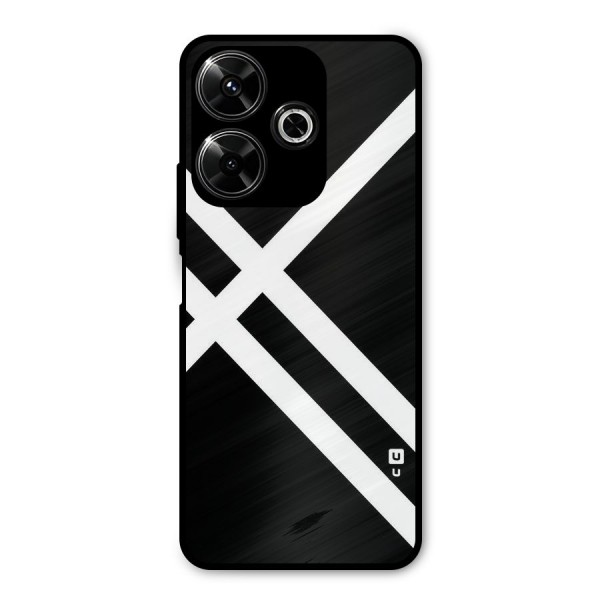 CrissCross Lines Metal Back Case for Poco M6 Plus
