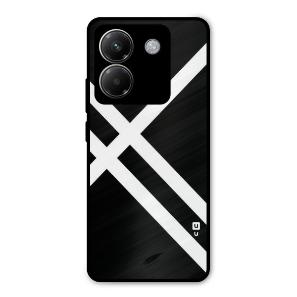 CrissCross Lines Metal Back Case for Poco M7 Pro 5G
