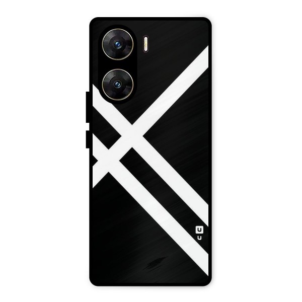 CrissCross Lines Metal Back Case for Vivo V29e