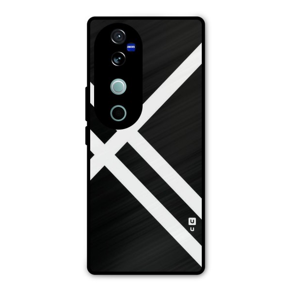 CrissCross Lines Metal Back Case for Vivo V40