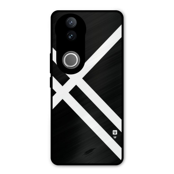 CrissCross Lines Metal Back Case for Vivo V50e