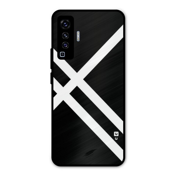 CrissCross Lines Metal Back Case for Vivo X50