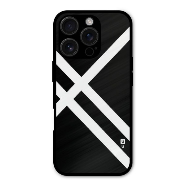 CrissCross Lines Metal Back Case for iPhone 16 Pro