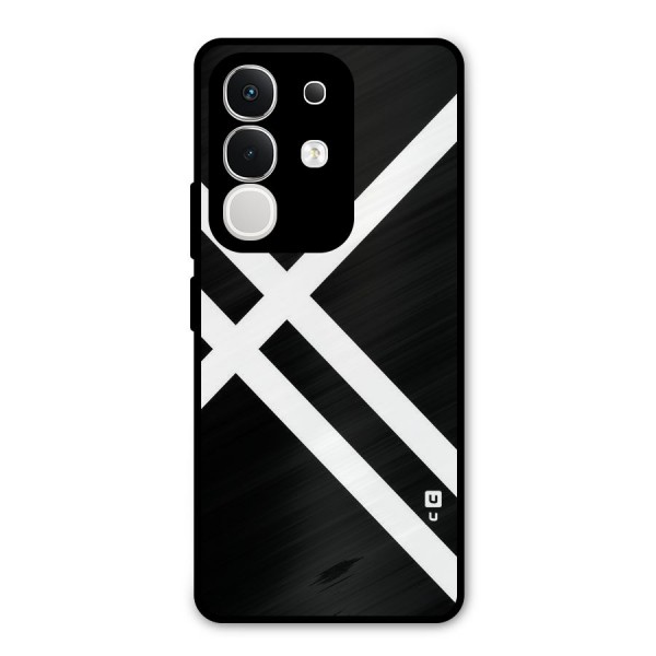 CrissCross Lines Metal Back Case for iQOO Z10x