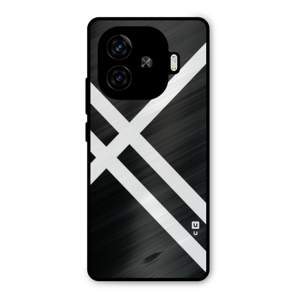 CrissCross Lines Metal Back Case for iQOO Z9 Turbo