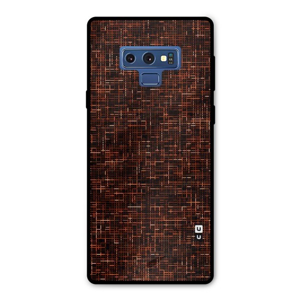 Criss Cross Brownred Pattern Metal Back Case for Galaxy Note 9