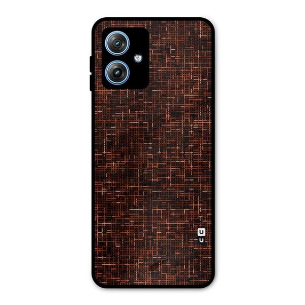 Criss Cross Brownred Pattern Metal Back Case for Moto G54
