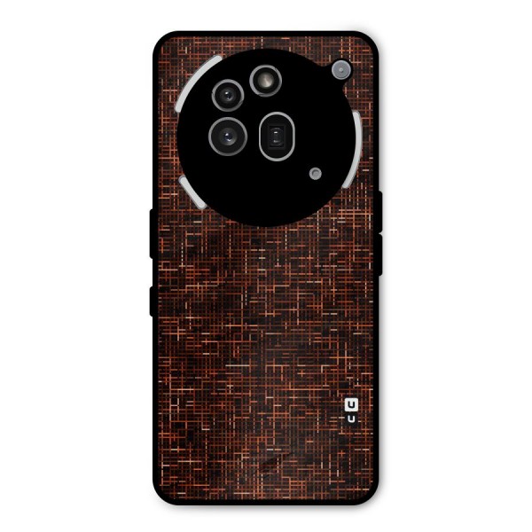 Criss Cross Brownred Pattern Metal Back Case for Nothing Phone 3a Pro