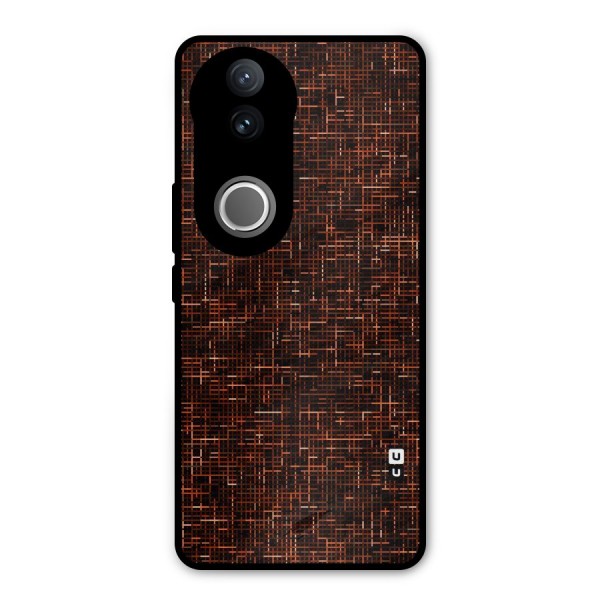 Criss Cross Brownred Pattern Metal Back Case for Vivo V50e