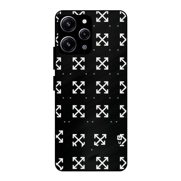 Cross Arrow Black Glass Back Case for Redmi 12 4G