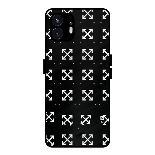 Cross Arrow Black Metal Back Case for Nothing Phone 2