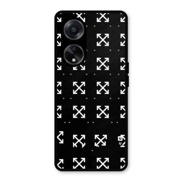 Cross Arrow Black Metal Back Case for Oppo F23