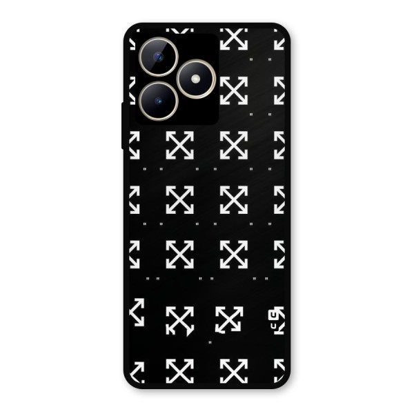 Cross Arrow Black Metal Back Case for Realme C53