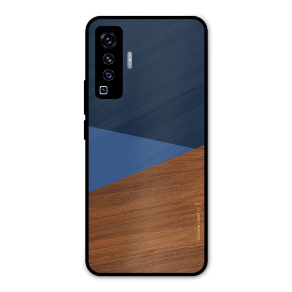 Crossed Lines Pattern Metal Back Case for Vivo X50