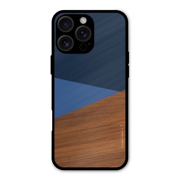 Crossed Lines Pattern Metal Back Case for iPhone 16 Pro Max