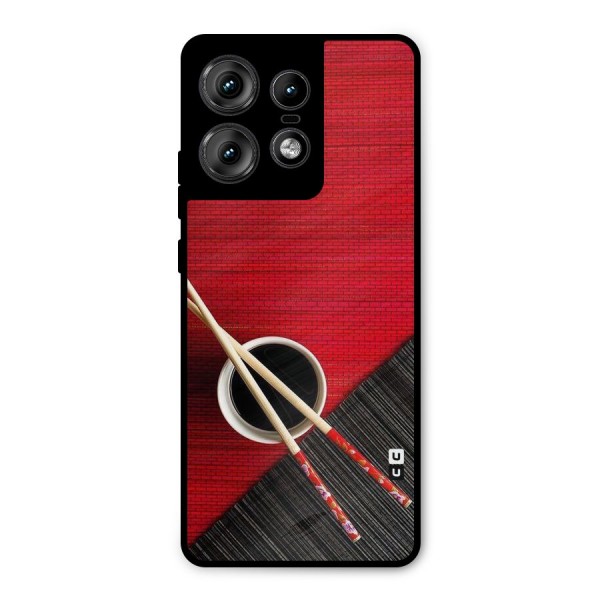 Cup Chopsticks Metal Back Case for Motorola Edge 50 Pro