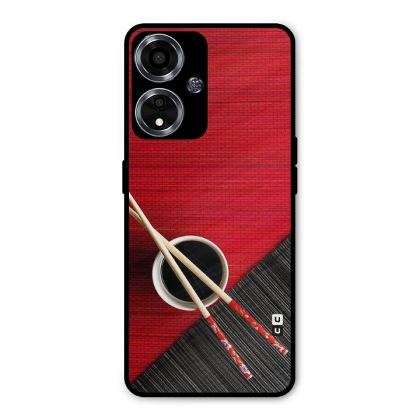Cup Chopsticks Metal Back Case for Oppo A59