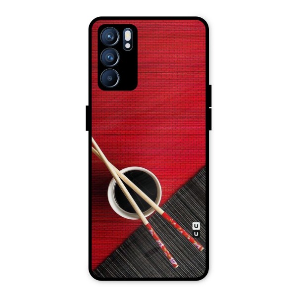Cup Chopsticks Metal Back Case for Oppo Reno6 5G